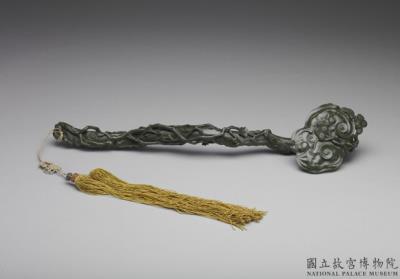 图片[3]-Jade spirit-fungus ruyi scepter with pine and plum-blossom decoration, Qing dynasty (1644-1911)-China Archive